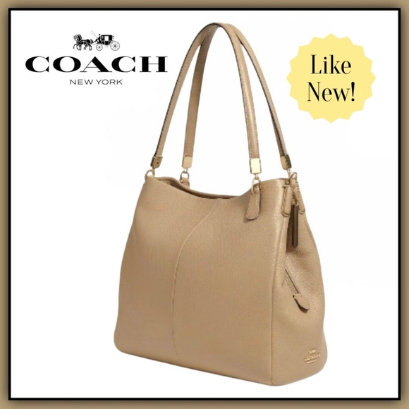Coach Handbags - Authenticated COACH Phoebe Camel Color Pebbled Leather Large Shoulder Bag COA
